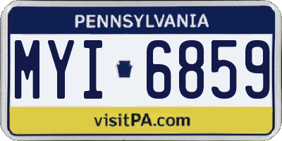 PA license plate MYI6859