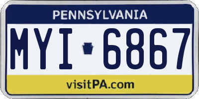 PA license plate MYI6867