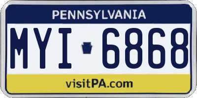PA license plate MYI6868