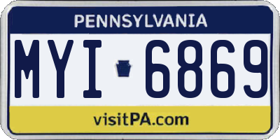 PA license plate MYI6869
