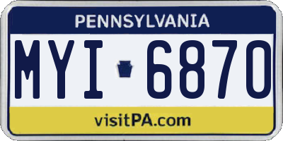 PA license plate MYI6870
