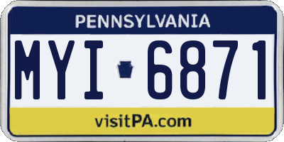 PA license plate MYI6871