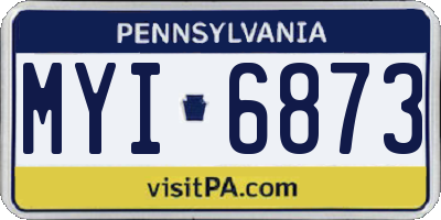 PA license plate MYI6873