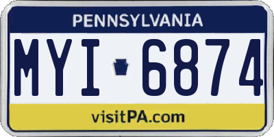 PA license plate MYI6874