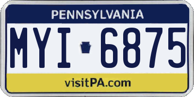 PA license plate MYI6875