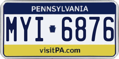 PA license plate MYI6876