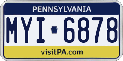 PA license plate MYI6878