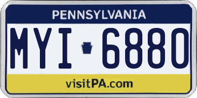 PA license plate MYI6880