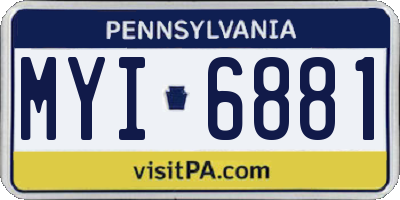 PA license plate MYI6881