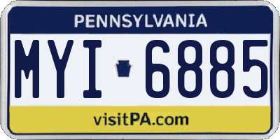 PA license plate MYI6885
