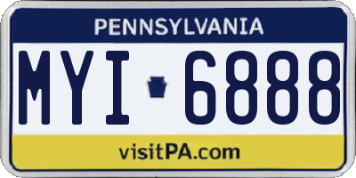 PA license plate MYI6888