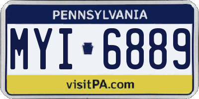 PA license plate MYI6889