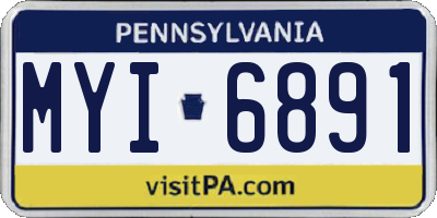PA license plate MYI6891