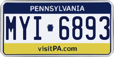PA license plate MYI6893
