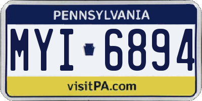 PA license plate MYI6894