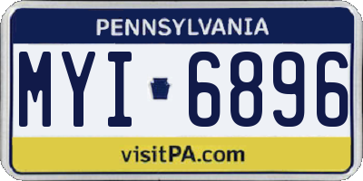 PA license plate MYI6896