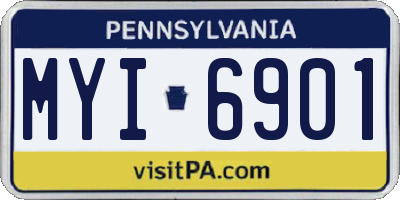 PA license plate MYI6901