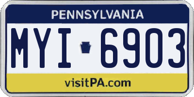 PA license plate MYI6903