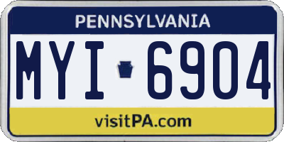 PA license plate MYI6904