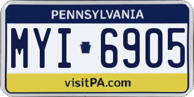 PA license plate MYI6905