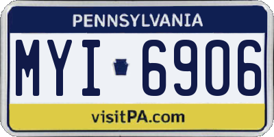 PA license plate MYI6906