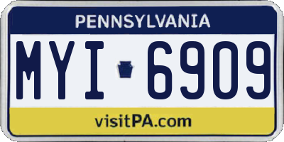 PA license plate MYI6909