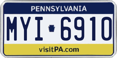 PA license plate MYI6910