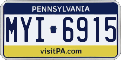 PA license plate MYI6915