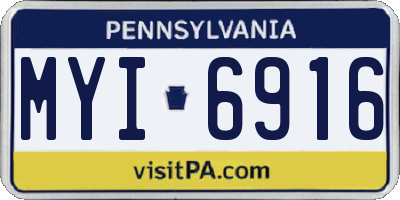 PA license plate MYI6916