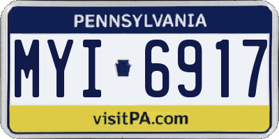 PA license plate MYI6917