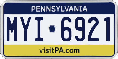 PA license plate MYI6921