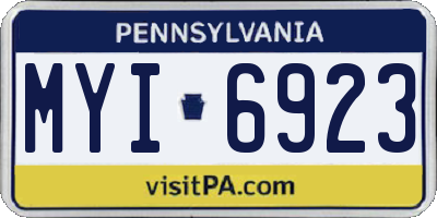 PA license plate MYI6923