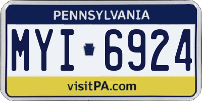 PA license plate MYI6924