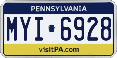 PA license plate MYI6928
