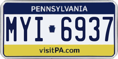 PA license plate MYI6937