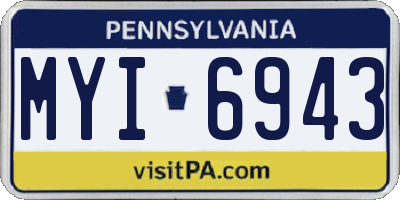 PA license plate MYI6943