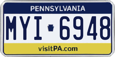 PA license plate MYI6948