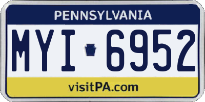 PA license plate MYI6952