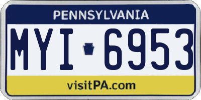 PA license plate MYI6953