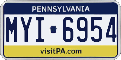 PA license plate MYI6954