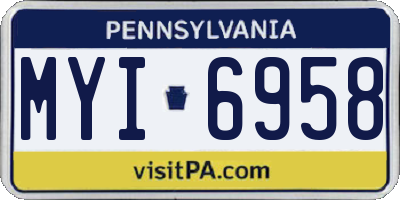 PA license plate MYI6958