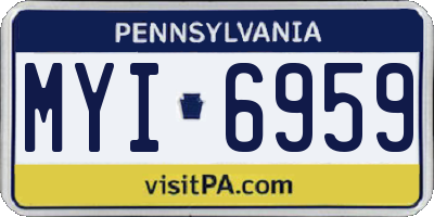 PA license plate MYI6959