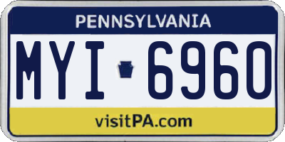 PA license plate MYI6960