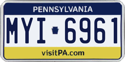 PA license plate MYI6961