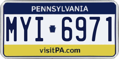 PA license plate MYI6971