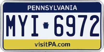 PA license plate MYI6972