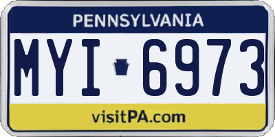 PA license plate MYI6973