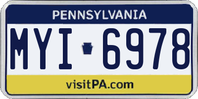 PA license plate MYI6978