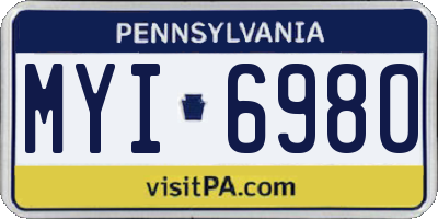 PA license plate MYI6980