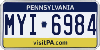 PA license plate MYI6984